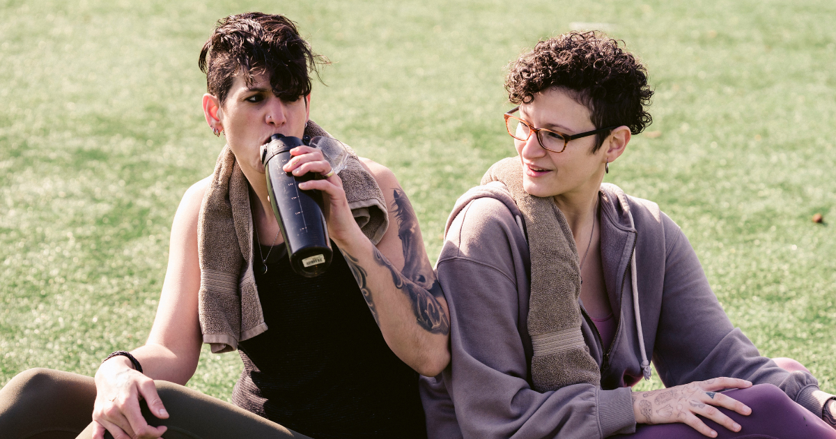 LGBTQ inclusion 2 people recovering from exercise