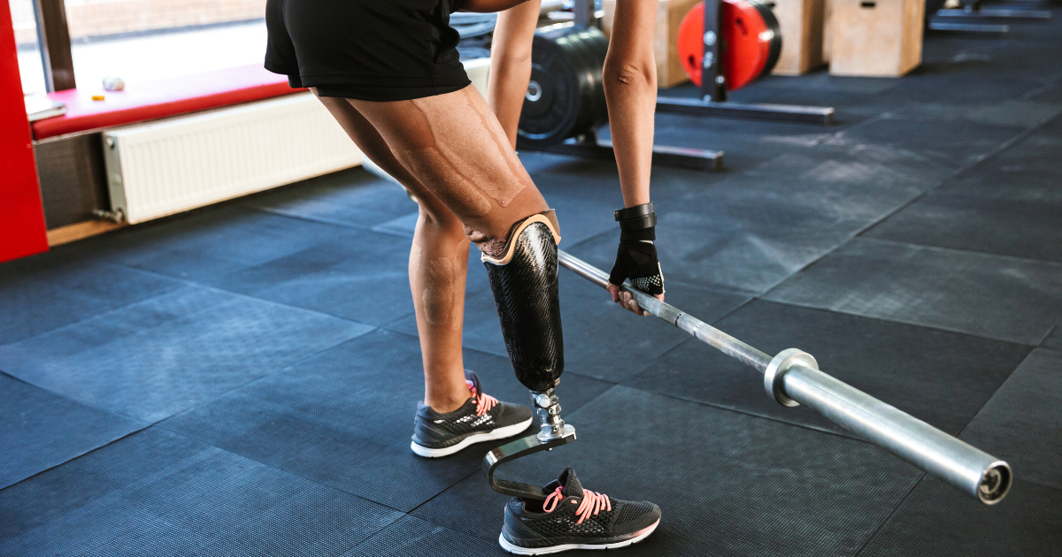 Disabled athlete in the gym