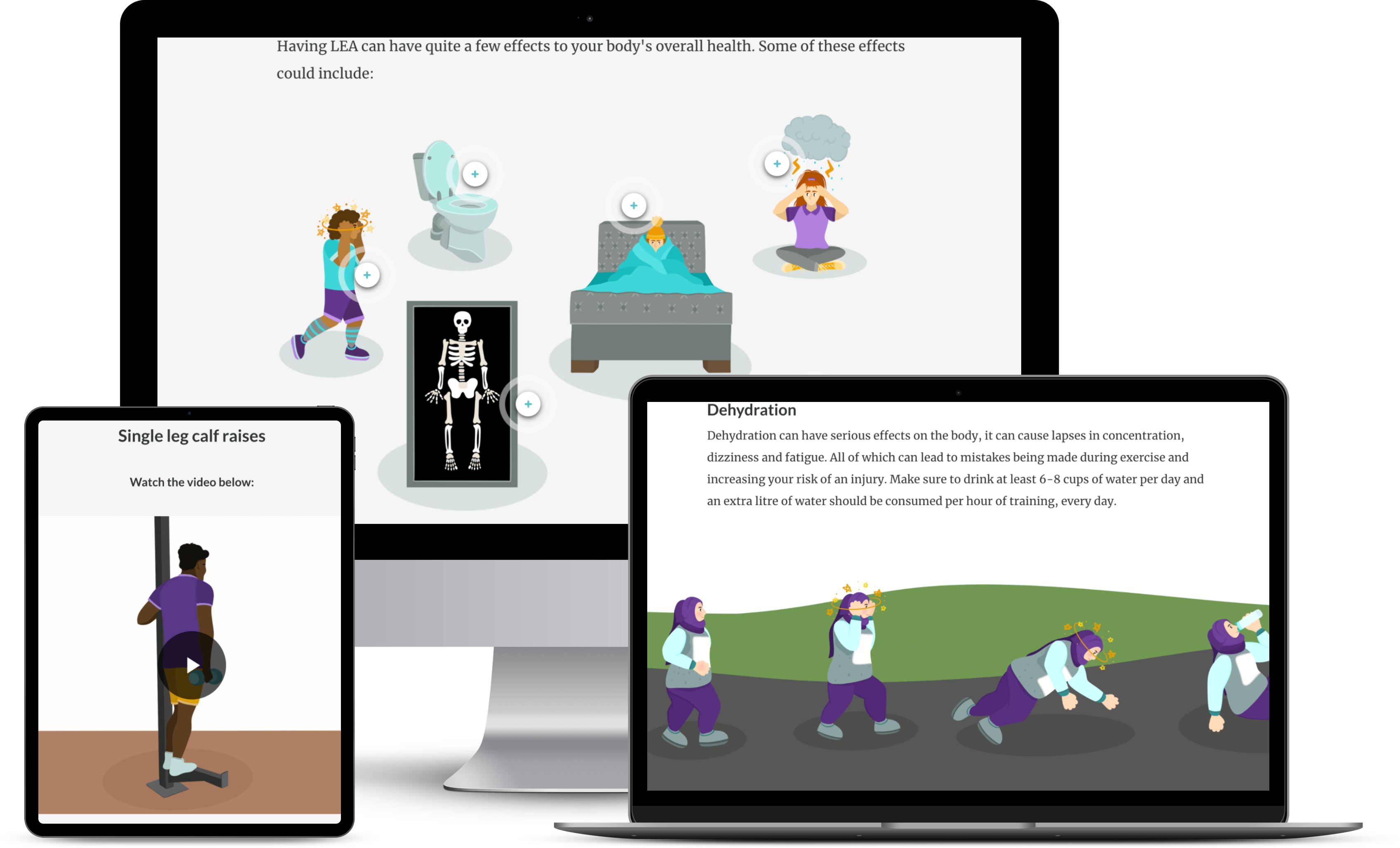 Injury Prevention in Sport Course Mockup, multiple device